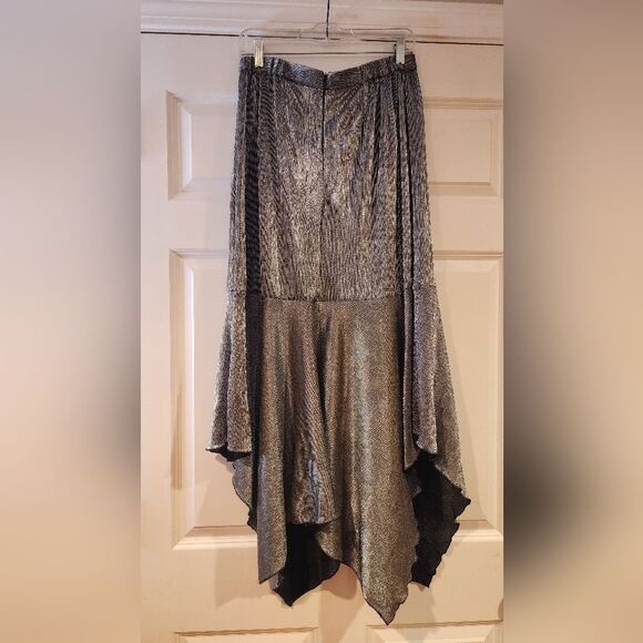 Donna Vinci shiny silver stretchy maxi skirt - Picture 6 of 7